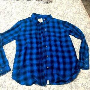 American eagle button plaid shirt size small